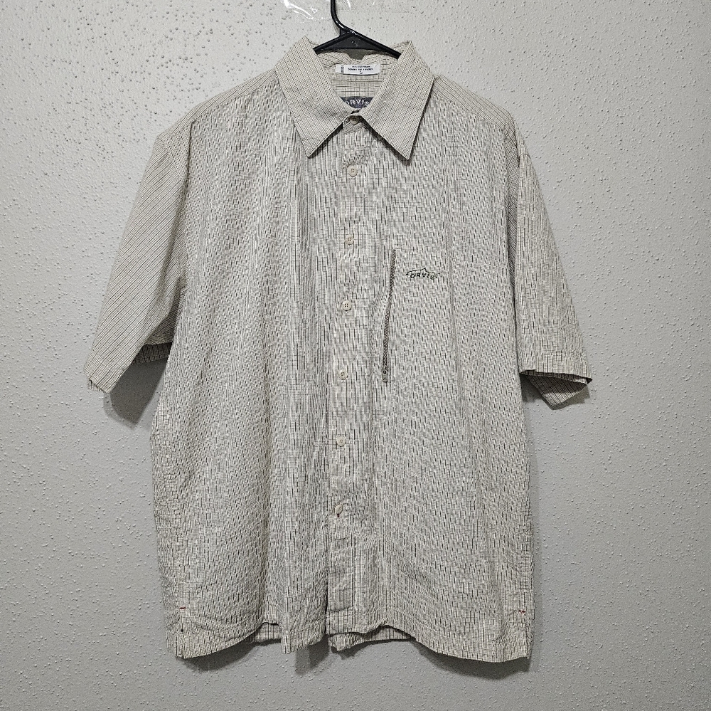 Orvis Short Sleeve Button-Up Shirt Mens Large Check Vented Fishing Outdoor